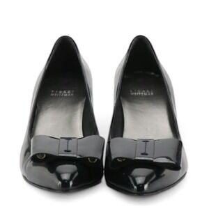 Stuart Weitzman Tuxbow Navy‎ Quasar Patent Leather Heels Size 7.5 EUC Vintage
